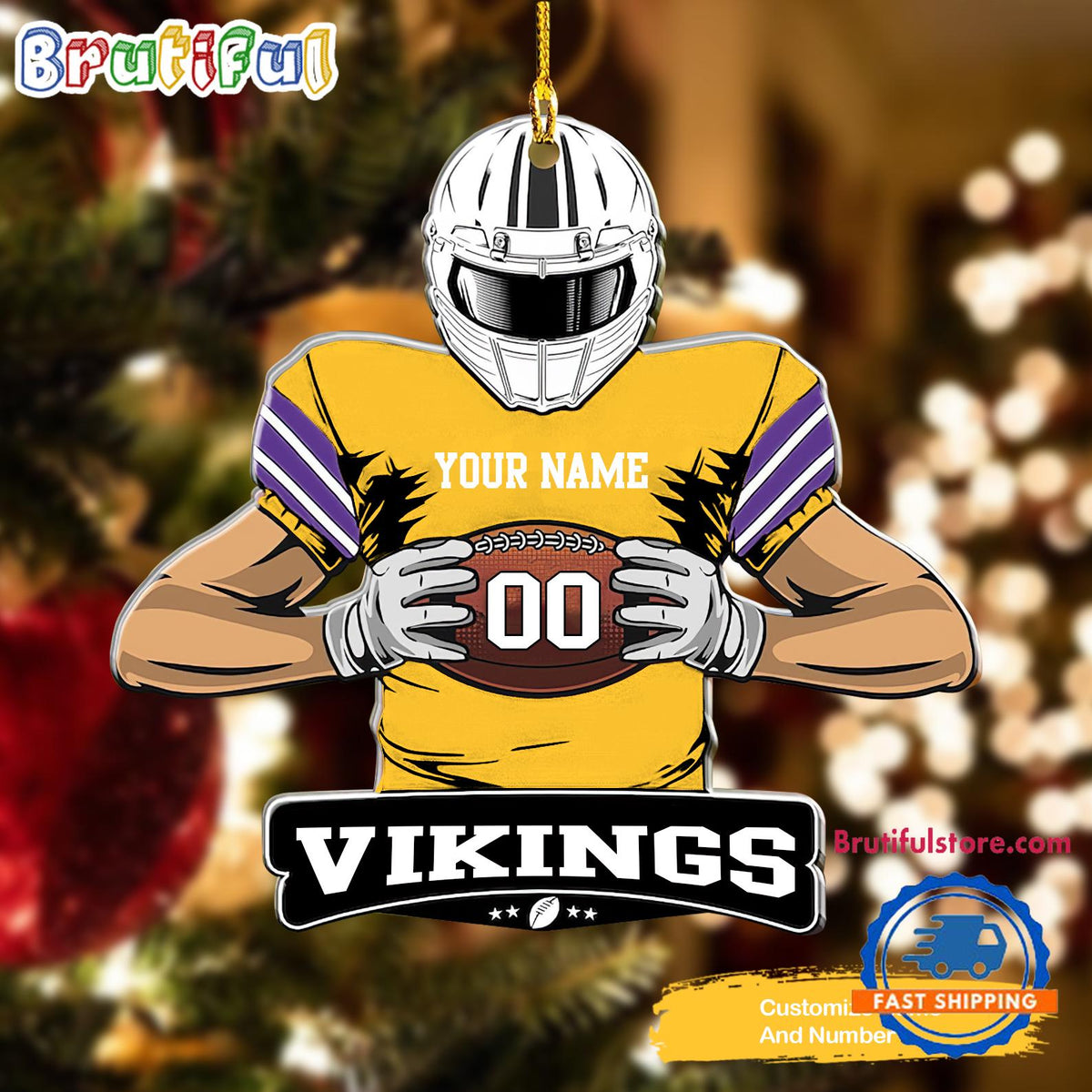 NFL Minnesota Vikings Special Football Game Player Christmas Ornament
