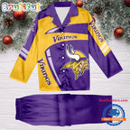 NFL Minnesota Vikings Special Football Team Winter Season Satin Pajamas Set