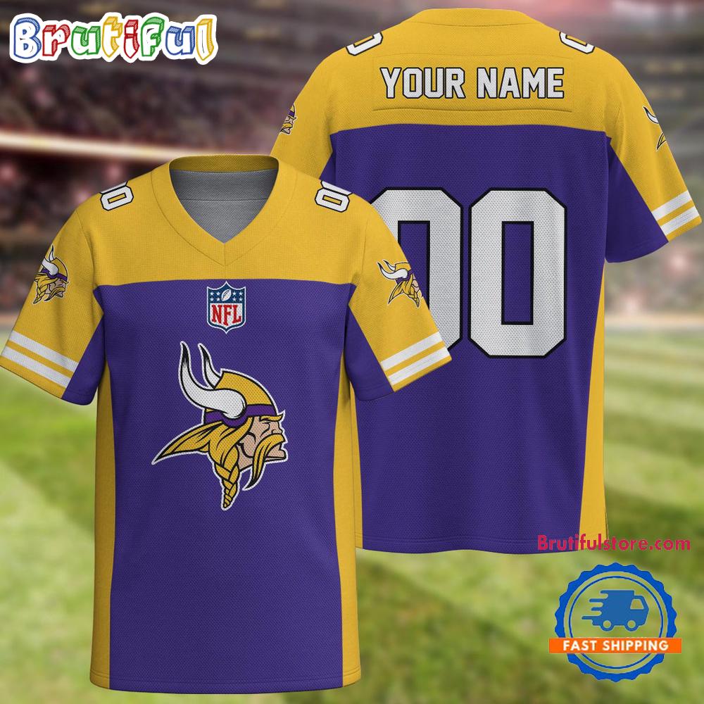 NFL Minnesota Vikings Team New Season Personalized Football Jersey