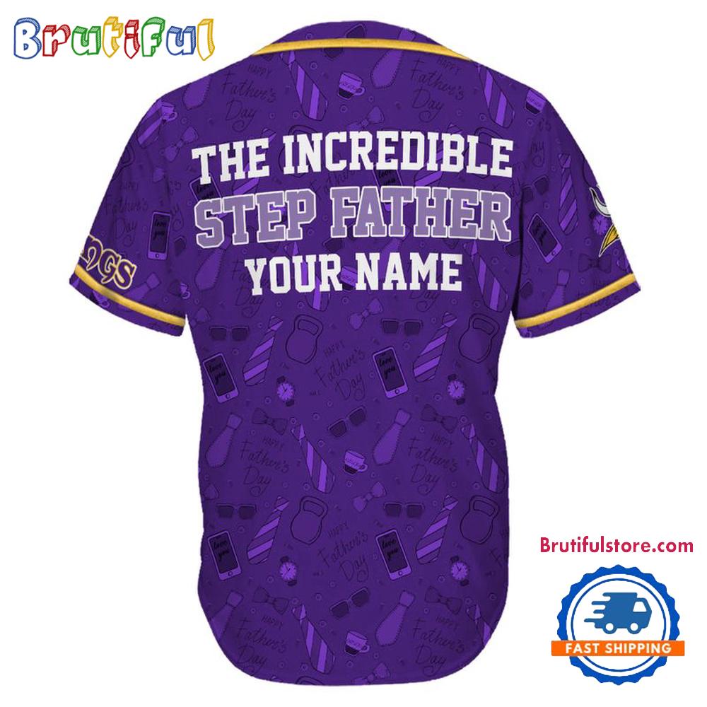 NFL Minnesota Vikings The Increadible Step Father’s Day Baseball Jersey