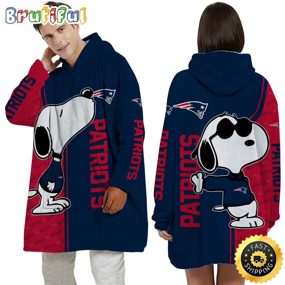 NFL New England Patriots Blanket Hoodie For Fans Unisex Hoodie