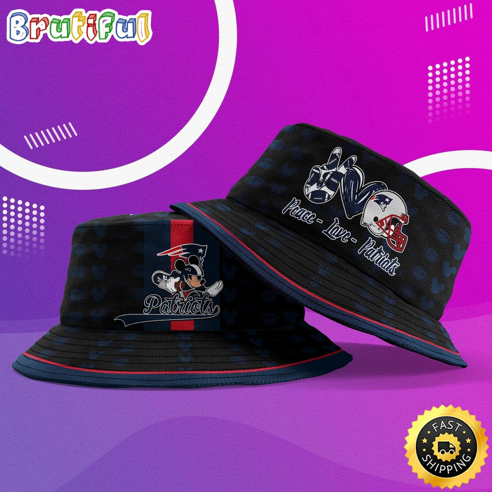 NFL New England Patriots Bucket Hat Mickey Mouse NFL Bucket Hat