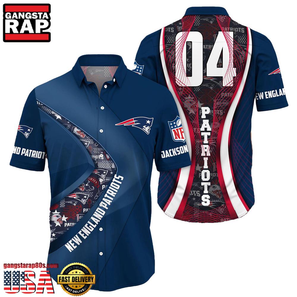 NFL New England PatriotsCustom Name Number New Design Hawaiian Shirt For Men Women