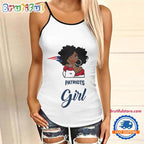 NFL New England Patriots Football Summer Women’s Criss Cross Tank Top