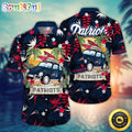 NFL New England Patriots Hawaii Shirt Car Plam Tree Aloha Shirt