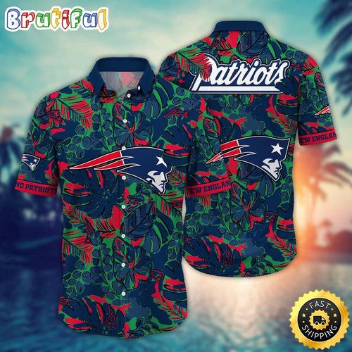NFL New England Patriots Hawaii Shirt Flower Tropical Holiday Attire