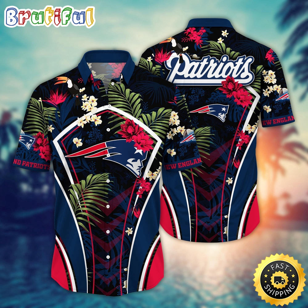 NFL New England Patriots Hawaii Shirt Flower Vibrant Beachy Shirts