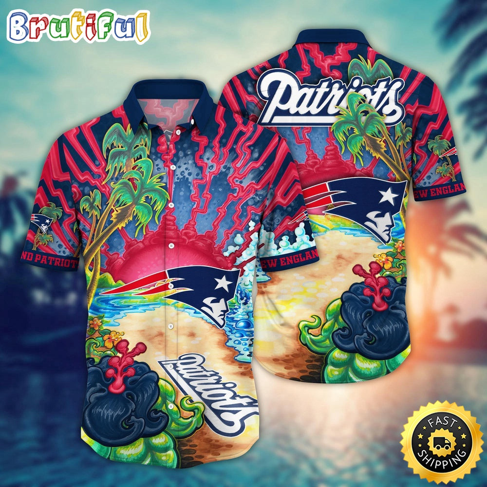 NFL New England Patriots Hawaiian Shirt Flower Hawaii Shirt For Football Fans
