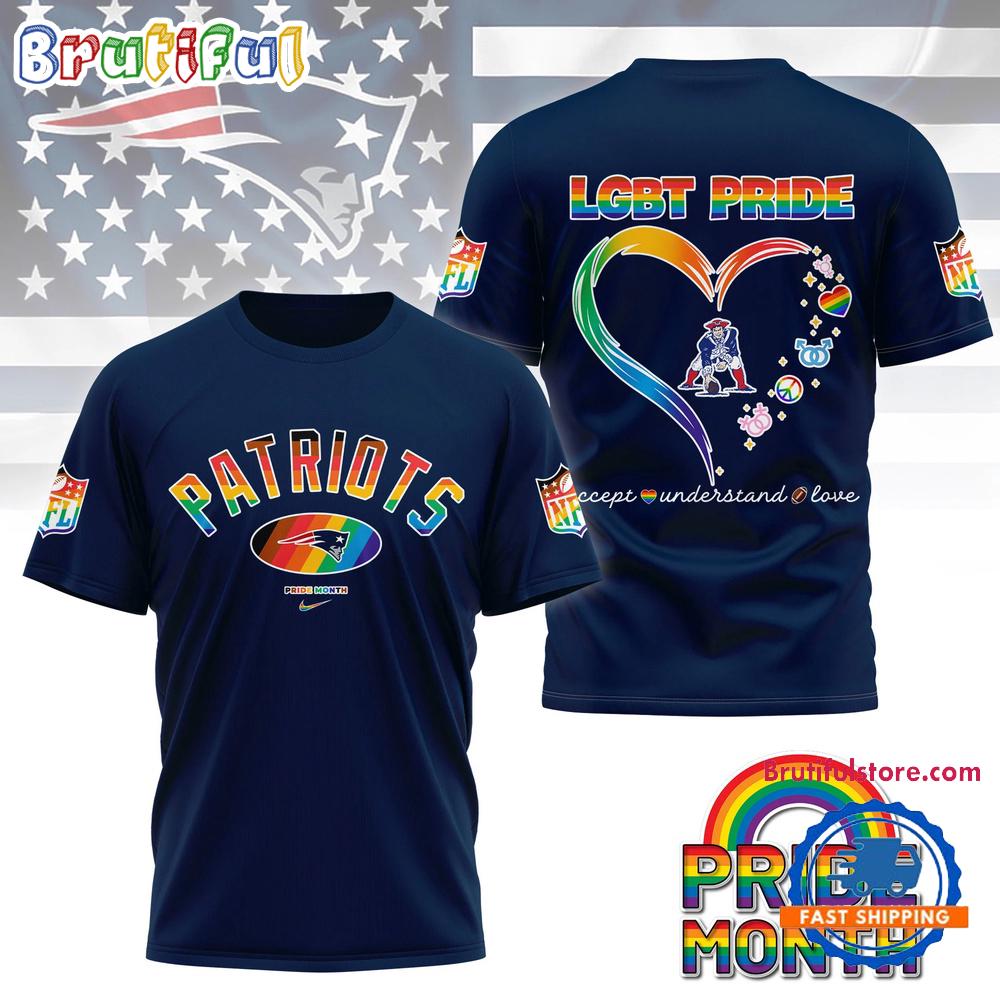 NFL New England Patriots LGBT Happy Pride Month 2025 3D T Shirt