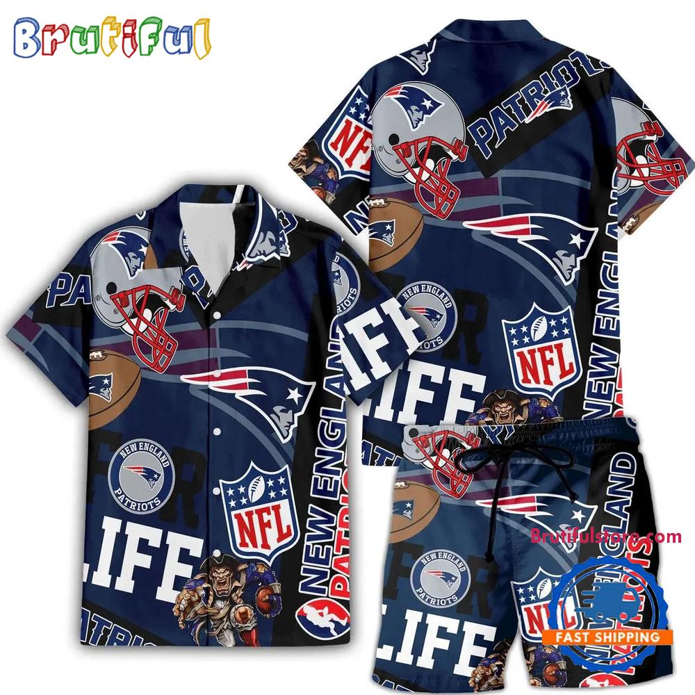 NFL New England Patriots Limited Edition For Life Hawaiian Shirt And Shorts