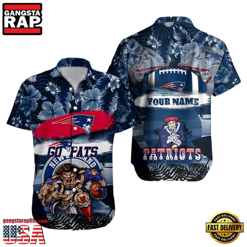NFL New England Patriots Mascot Football Aloha Hawaiian Shirt