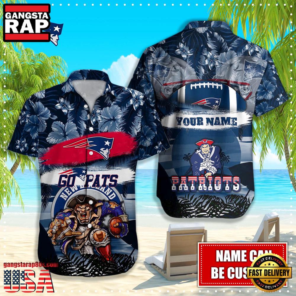 NFL New England Patriots Mascot Football Aloha Hawaiian Shirt
