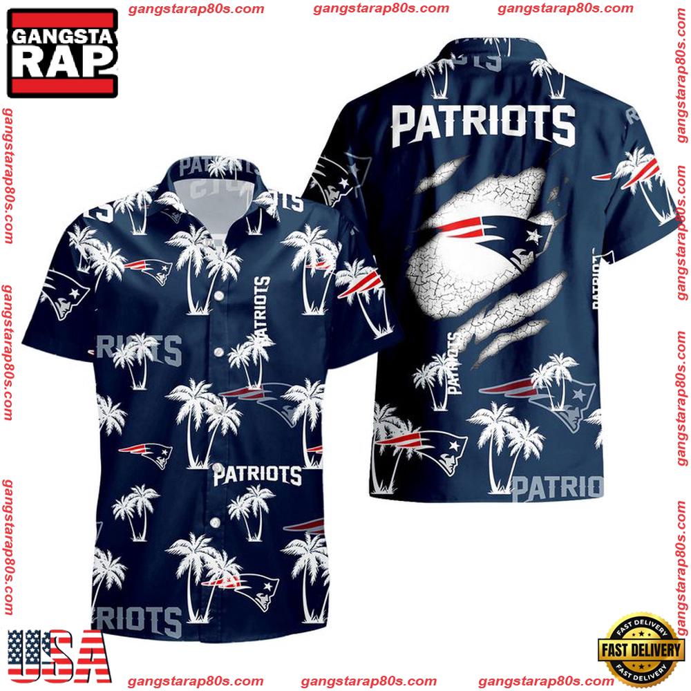NFL New England Patriots Palm Tree Pattern Hawaii Shirt