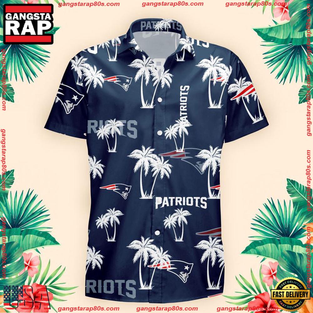 NFL New England Patriots Palm Tree Pattern Hawaii Shirt