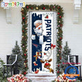 NFL New England Patriots Santa Reindeer Merry Christmas Door Cover, Football Christmas Home Decor