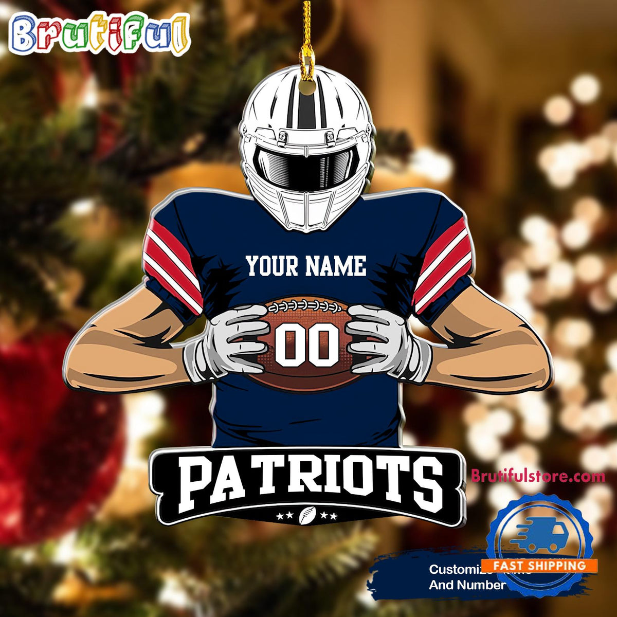 NFL New England Patriots Special Football Game Player Christmas Ornament