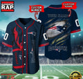 NFL New England Patriots Team Logo Litmited Edition Baseball Jersey Shirt