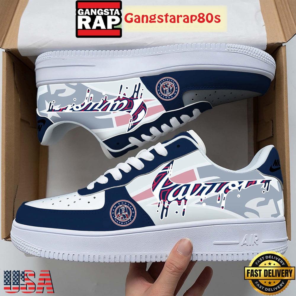 NFL New England Patriots Team Logo Unique Air Force 1 Shoes Running Sneakers