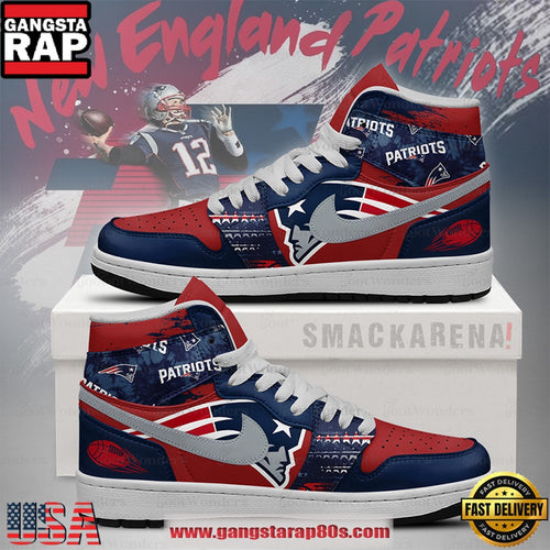 NFL New England Patriots Trending Football Sneakers Nike Air Jordan 1 Shoes