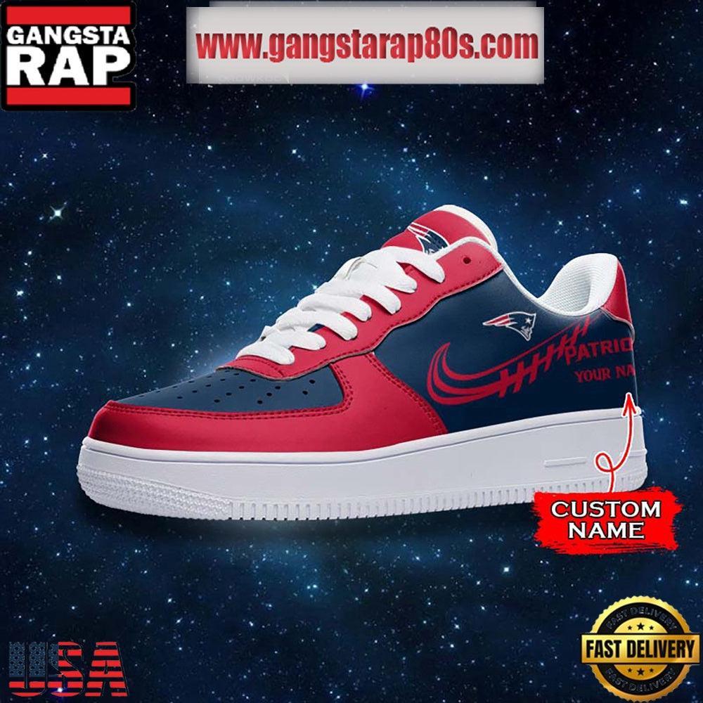 NFL New England Patriots Unique Design Custom Name Air Force 1 Sneaker Shoes