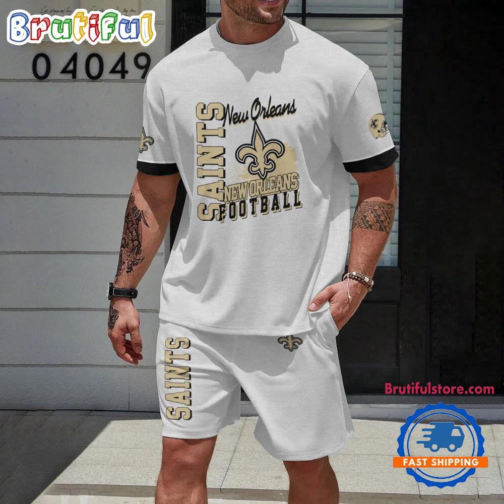 NFL New Orleans Saints 3D Printed T Shirt And Shorts Set