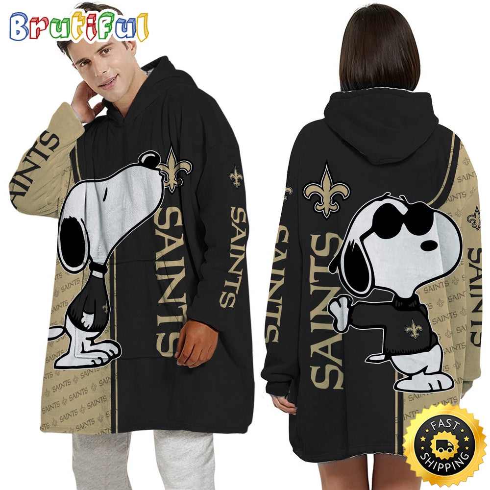 NFL New Orleans Saints Blanket Hoodie For Fans Unisex Hoodie