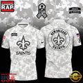 NFL New Orleans Saints Camo 2025 Salute to Service Polo Shirt