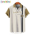 NFL New Orleans Saints Classic Retro Mascot Line Summer Beach Hawaiian Shirt