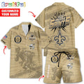 NFL New Orleans Saints Combo Hawaiian Shirt And Shorts, Football Summer Beach Hawaiian Sets