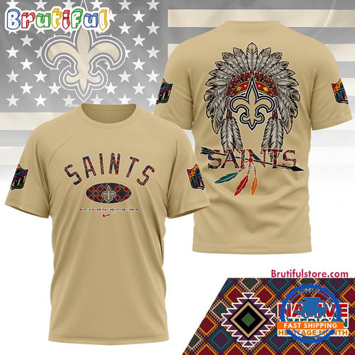 NFL New Orleans Saints Football Native American Heritage Month Unisex 3D Shirt