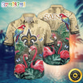 NFL New Orleans Saints Hawaii Shirt Flamingo And Flower Aloha Shirt