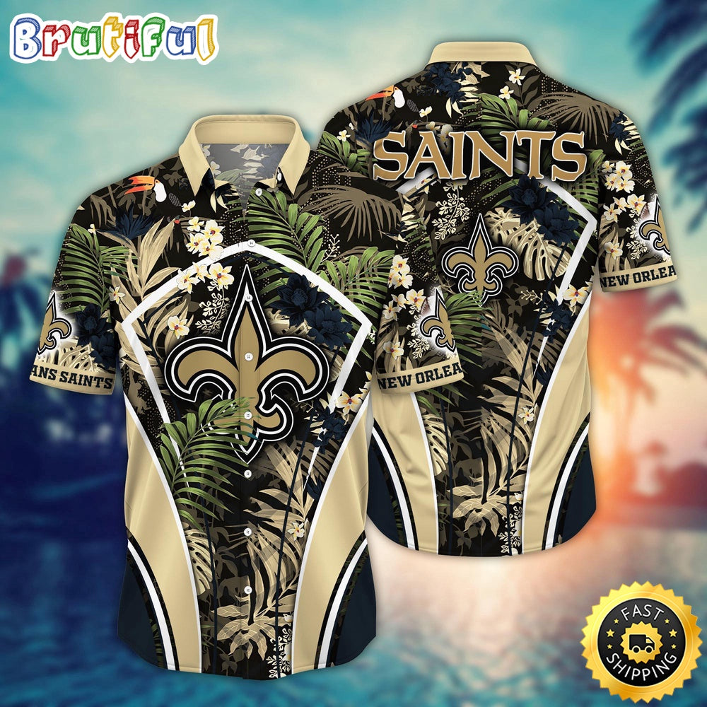 NFL New Orleans Saints Hawaii Shirt Flower Vibrant Beachy Shirts
