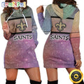 NFL New Orleans Saints Hoodie Dress All Over Print For Women Hoodie