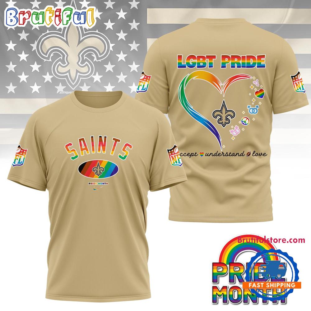 NFL New Orleans Saints LGBT Happy Pride Month 2025 3D T Shirt