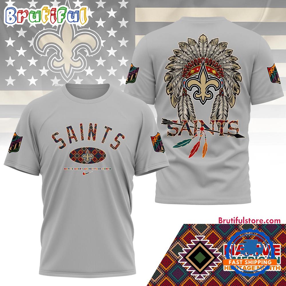 NFL New Orleans Saints Native American Heritage Month New 3D Shirt