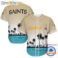 NFL New Orleans Saints Palm Trees Summer On The Beach Baseball Jersey
