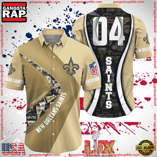 NFL New Orleans Saints Super Bowl LIX 2025 Custom Aloha Hawaiian Shirt