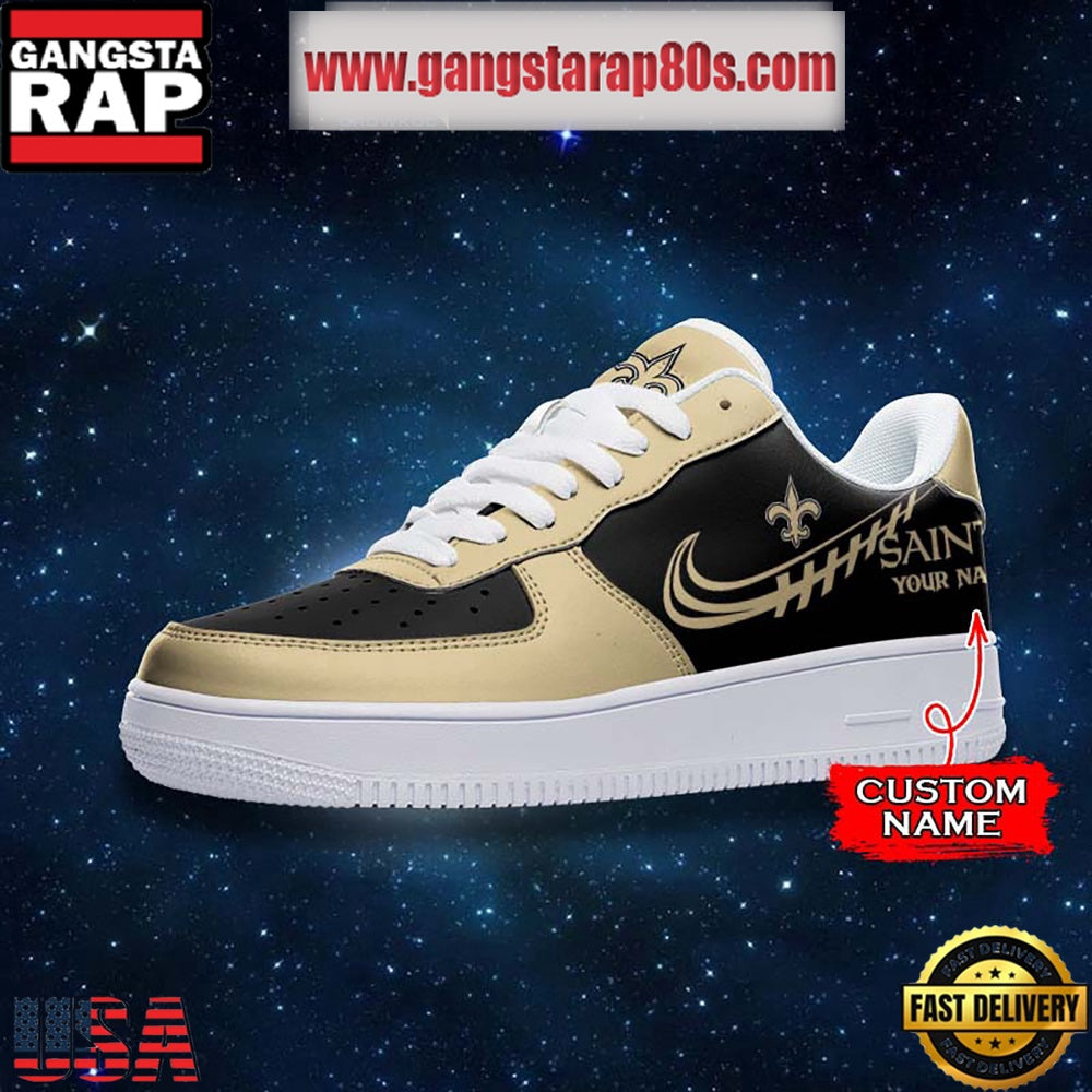 NFL New Orleans Saints Unique Design Custom Name Air Force 1 Sneaker Shoes
