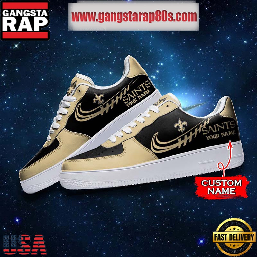 NFL New Orleans Saints Unique Design Custom Name Air Force 1 Sneaker Shoes