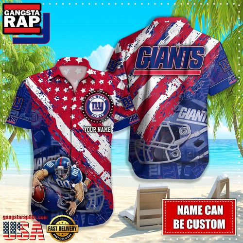 NFL New York Giants American Flag custom Hawaiian Shirts For Men Women