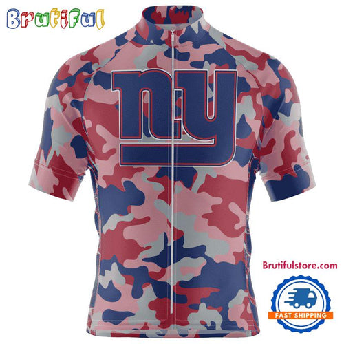 NFL New York Giants Football Team Colorful Camo Cycling Jersey