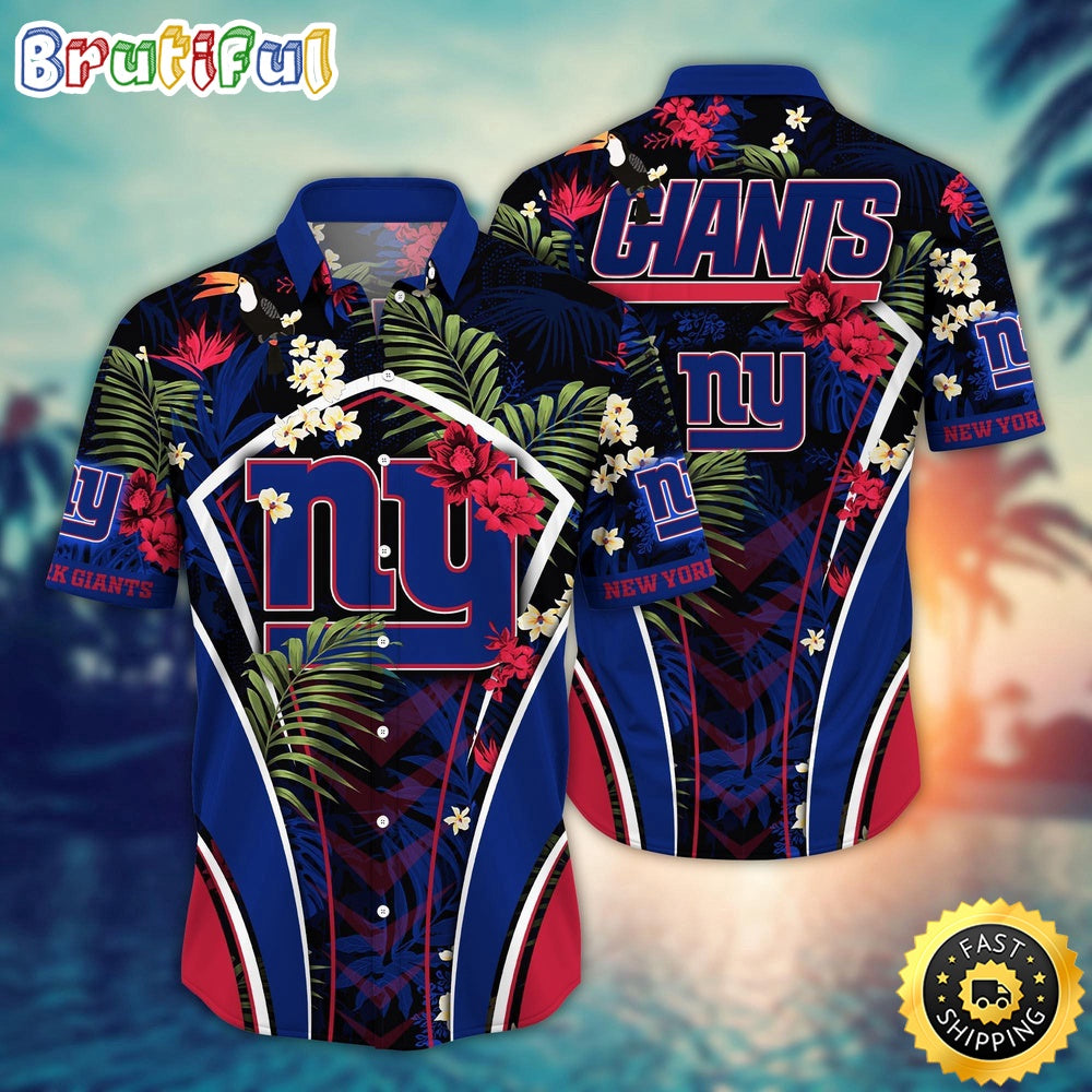 NFL New York Giants Hawaii Shirt Flower Vibrant Beachy Shirts