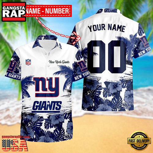 NFL New York Giants New Design 2025 Custom Name Number Hawaiian Shirt