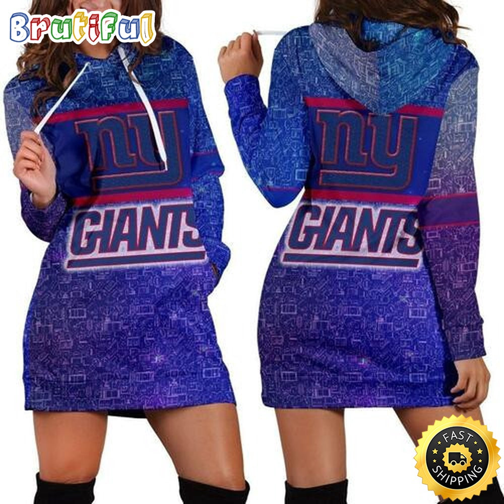 NFL New York Giants Hoodie Dress All Over Print For Women Hoodie