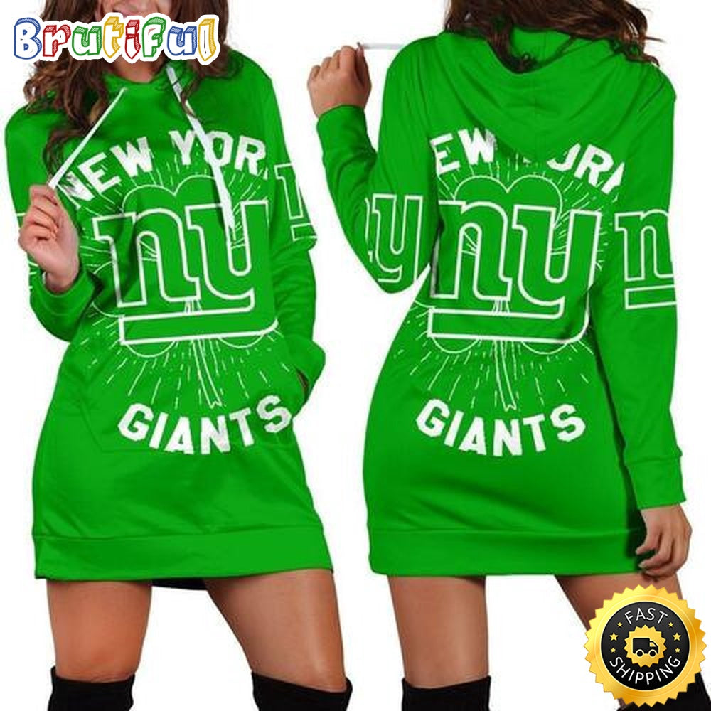 NFL New York Giants Hoodie Dress St Patricks Day For Women Hoodie