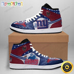 NFL New York Giants Red Blue Air Jordan 1 High Sneakers For Fans