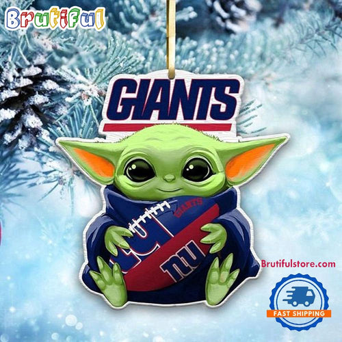 NFL New York Giants Special Baby Yoda Star Wars Movies Christmas Ornament, Football Christmas Tree Ornament
