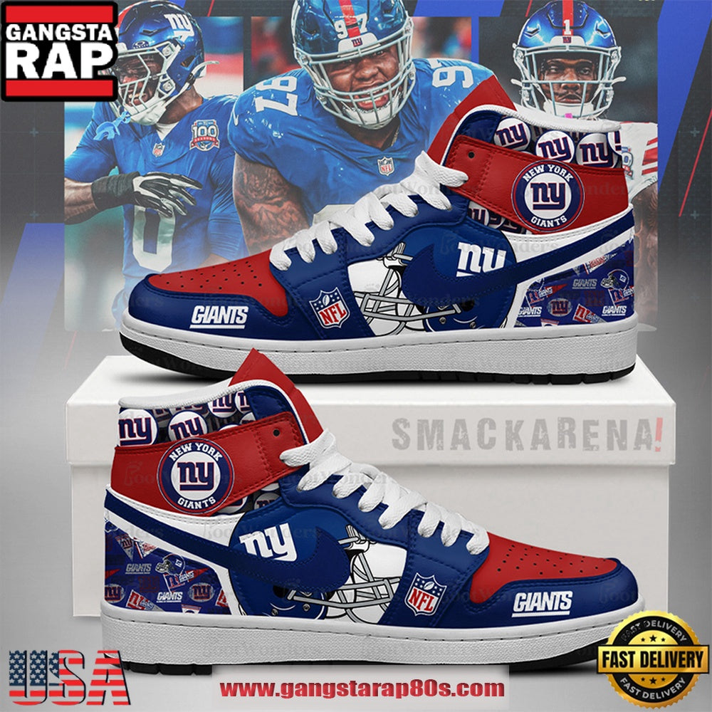 NFL New York Giants Trending Football Sneakers Nike Air Jordan 1 Shoes