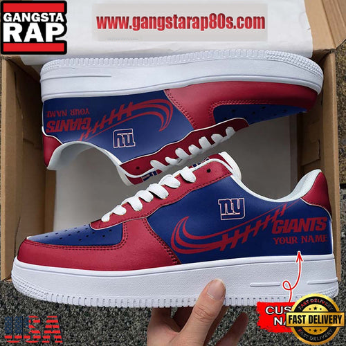 NFL New York Giants Unique Design Custom Name Air Force 1 Sneaker Shoes