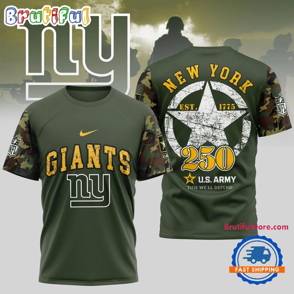 NFL New York Giants US Army 250th Birthday Celebration 3D Shirt
